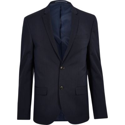 Dark blue skinny suit jacket